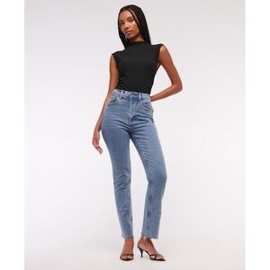 Abercrombie & Fitch Curve Love Ultra High Rise Ankle Straight Jean